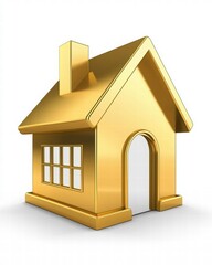 Golden House Symbol of Wealth and Prosperity for Real Estate Concepts
