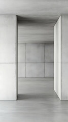 Fototapeta premium Modern Concrete Interior Architecture: Grey Walls and Minimalist Design