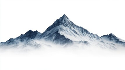Mountain Peak Sunrise Scene with Isolated with Mountain