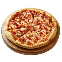 Delicious Pepperoni Pizza on Wooden Board Ready to Serve