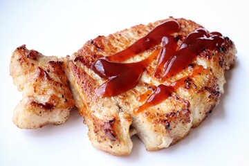Pork steak grilled barbecue on the plate