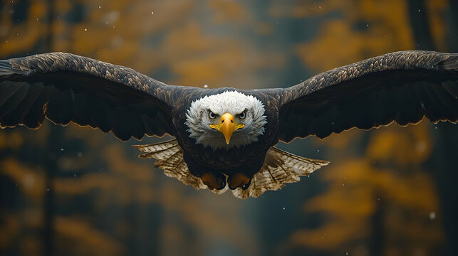 Bald Eagle in Flight - Realistic Illustration