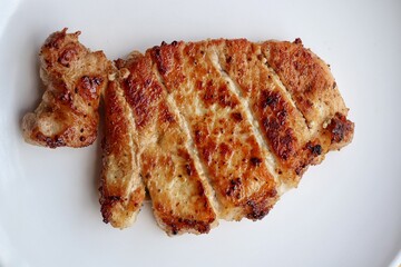 Pork steak grilled barbecue on the plate