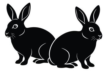 Fototapeta premium Easter bunny silhouettes vector illustration