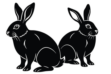 Obraz premium Easter bunny silhouettes vector illustration