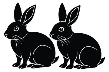 Obraz premium Easter bunny silhouettes vector illustration