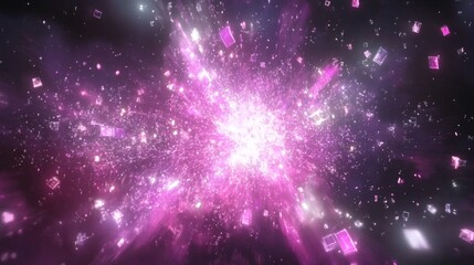 Obraz premium Digital Neon Dreams - Glitch Art Motion Graphic