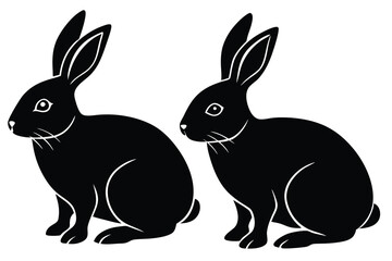 Obraz premium set of rabbit silhouettes