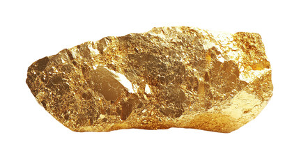 Shiny gold stone or rock isolated on transparent background, symbolizing luxury marble with golden surface texture, ideal for high-end decor and gemstone themes.