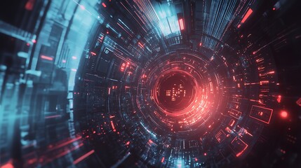 Obraz premium Cybernetic computing wallpaper showcasing AI-powered processors and digital links high resolution wallpaper