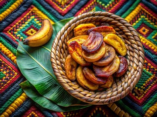 Surreal Rwandan Isombe & Plantains: Cultural Cuisine on Woven Mat