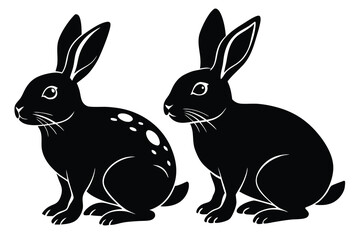Fototapeta premium different rabbits silhouettes