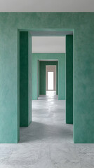 Fototapeta premium Teal Mosaic Tile Hallway Interior Design