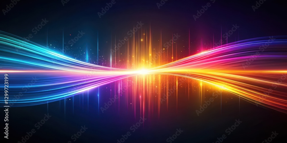 Wall mural dynamic spectrum of vibrant hues and glowing lines, an abstract background image perfect for modern 
