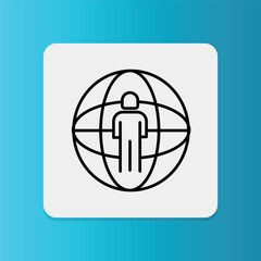 Immigrant Rights icon. Editable stroke. Vector illustration	
