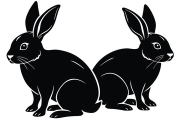 Obraz premium rabbit silhouette vector illustration