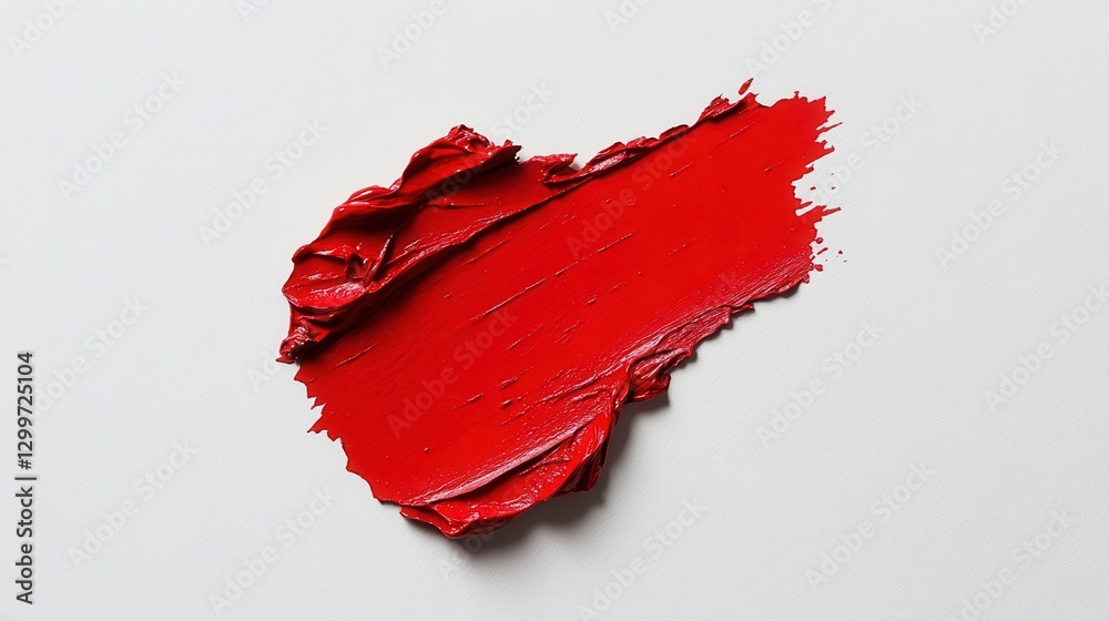Poster red paint swatch on a grey background