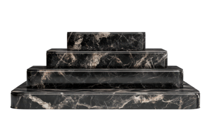 Elegant Three-Tiered Marble Display Platform for Product Showcasing