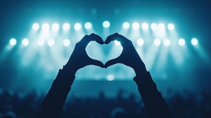 Concert audience celebrating love music venue photography vibrant atmosphere close-up connection