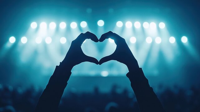 Concert audience celebrating love music venue photography vibrant atmosphere close-up connection