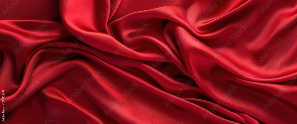 Aufkleber rich red fabric draped texture background
