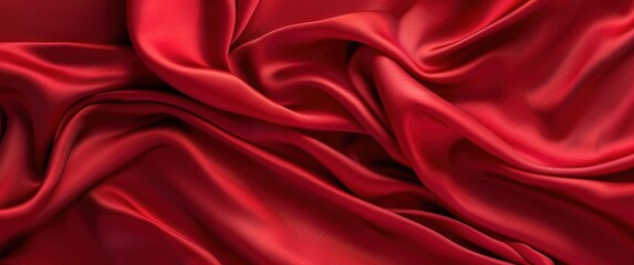 Obraz premium Rich Red Fabric Draped Texture Background