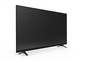Large black television displayed on white, ideal for modern mockups.