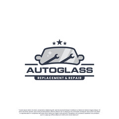 Automotive car window tint logo design on isolated background. logo for auto glass