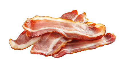Obraz premium several slices of cooked bacon. showcasing their crispy texture and rich color. ideal for culinary presentations or food-related content