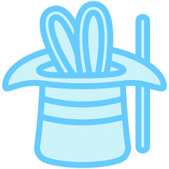 Magic dual tone blue color, mini illustration icon. use for modern concept, print, UI, UX kit, web and app development. Vector EPS 10, related to entertainment, festival, funfair and hobbies.