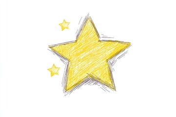 Obraz premium Star icon sketch with simple lines, ideal for logo mockups.