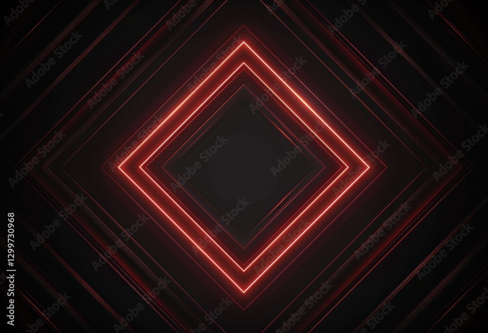 Poster abstract red glowing diamond pattern on dark background