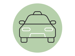 Obraz premium Trip and Vacation vector icon concept. Taxi icon. Traveling symbols outline vector line icons.