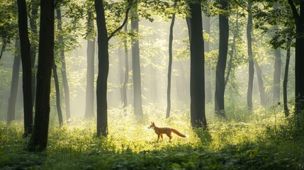 Fototapeta premium Forest Fox Isolated Overview with White with Fox