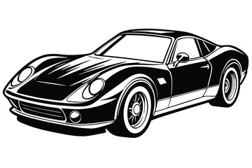 Obraz premium Car vector silhouette illustration black color