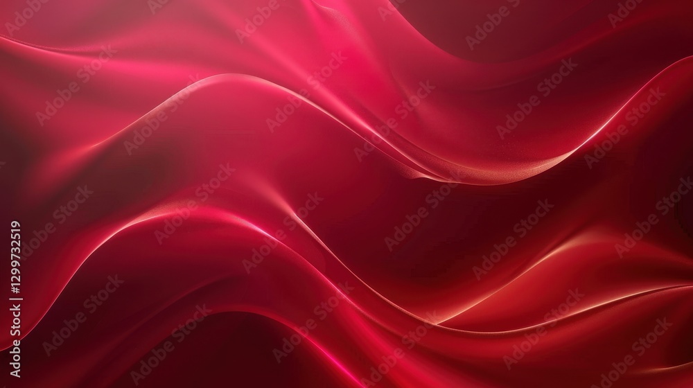 Poster Abstract Red Wave Background with Gold Sparkle