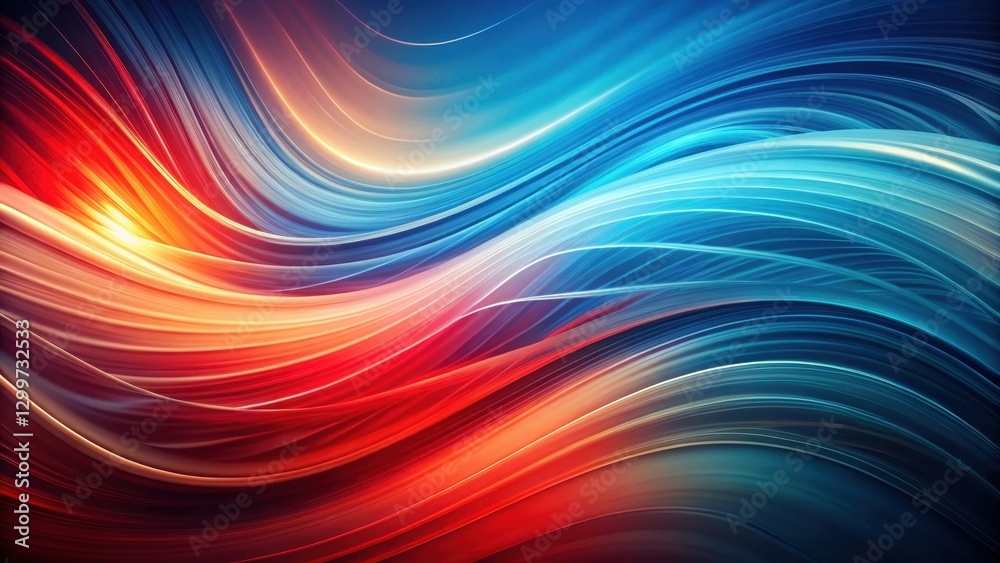 Wall mural abstract swirling lines of vibrant red and blue hues, creating a dynamic and energetic visual compos