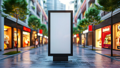 Dynamic advertising space urban shopping district billboards modern city street view marketing opportunities