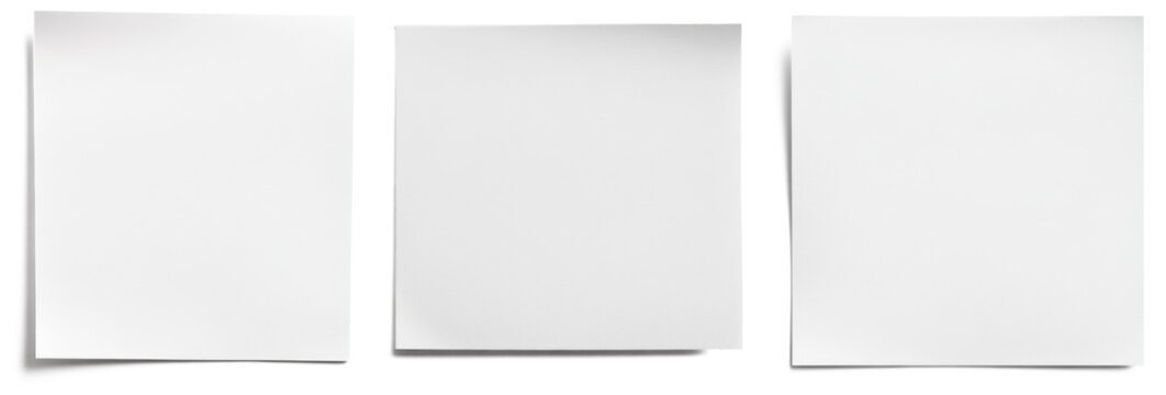 High-Quality PNG three blank white paper sheets isolated on white background