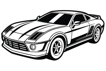 Fototapeta premium Hybrid Vehicle Car Silhouette Vector