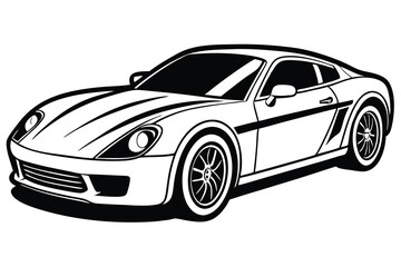 Fototapeta premium Hybrid Vehicle Car Silhouette Vector