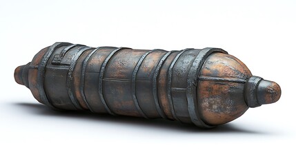 A rusted and aged looking old cannon barrel