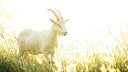Fototapeta premium Meadow Goat Isolated Overview with Isolated with Goat