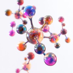 Colorful Molecular Structure 3D Rendering