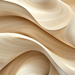 A close-up view of flowing, smooth wood grain, showcasing natural curves and light tones that evoke warmth and elegance.