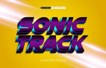 sonic track editable text effect with a race and speed text effect