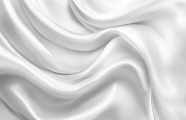 Obraz premium Luxurious White Silk Fabric Draped Smoothly with Elegant Flow for Fashion Textile and Interior Design Inspirations