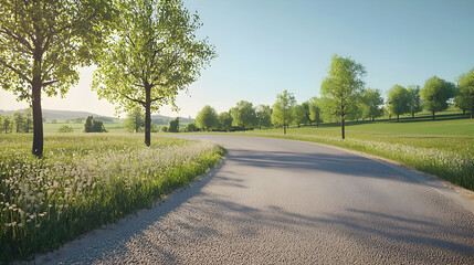 Obraz premium Country Road Through a Summer Field