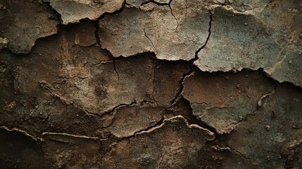 Fototapeta premium Dry cracked earth, arid background texture