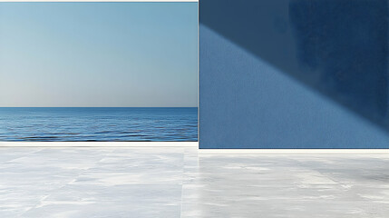 Serene Seascape: Blue Ocean Waves and Sandy Beach